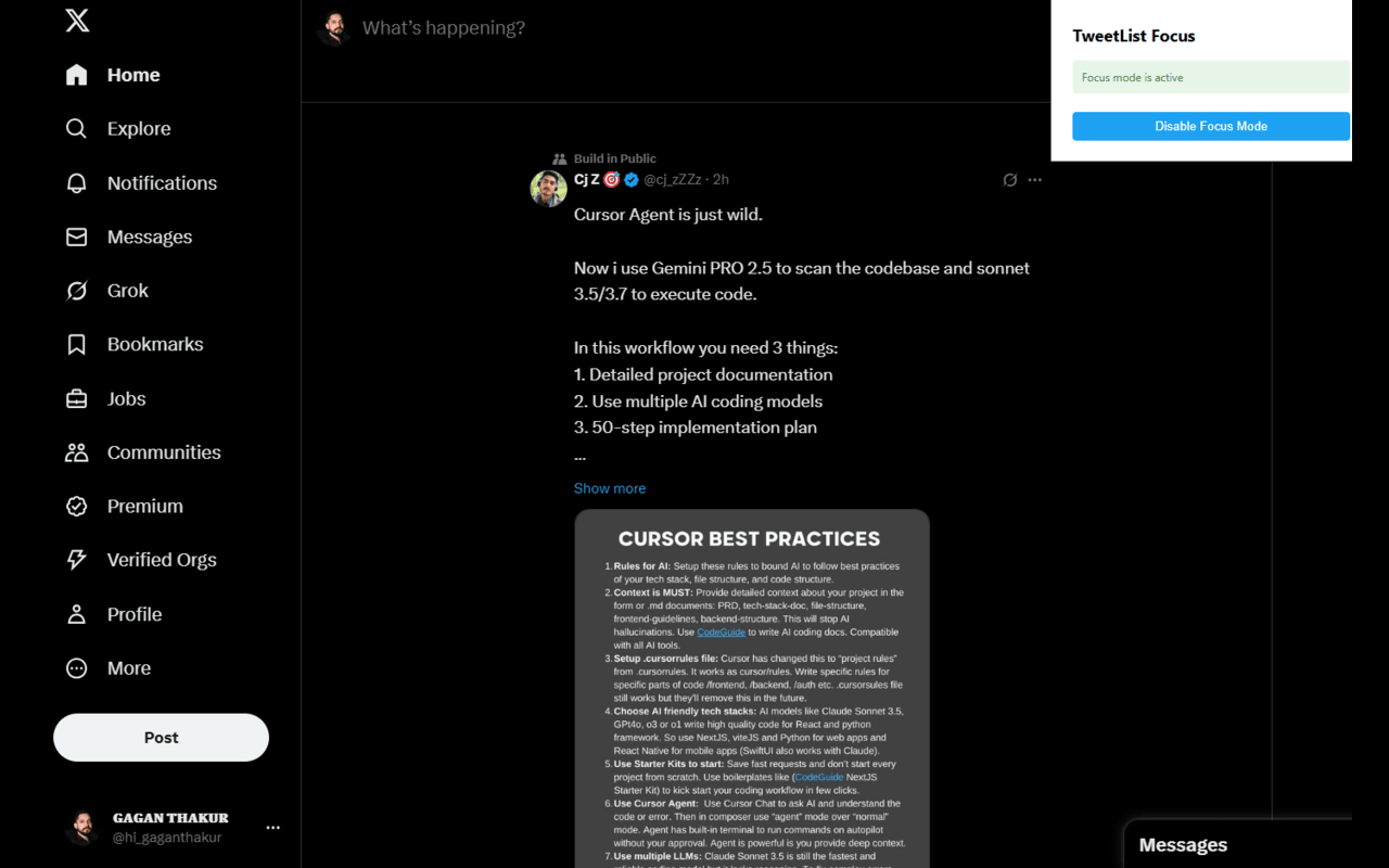 Twitter after TweetFocus