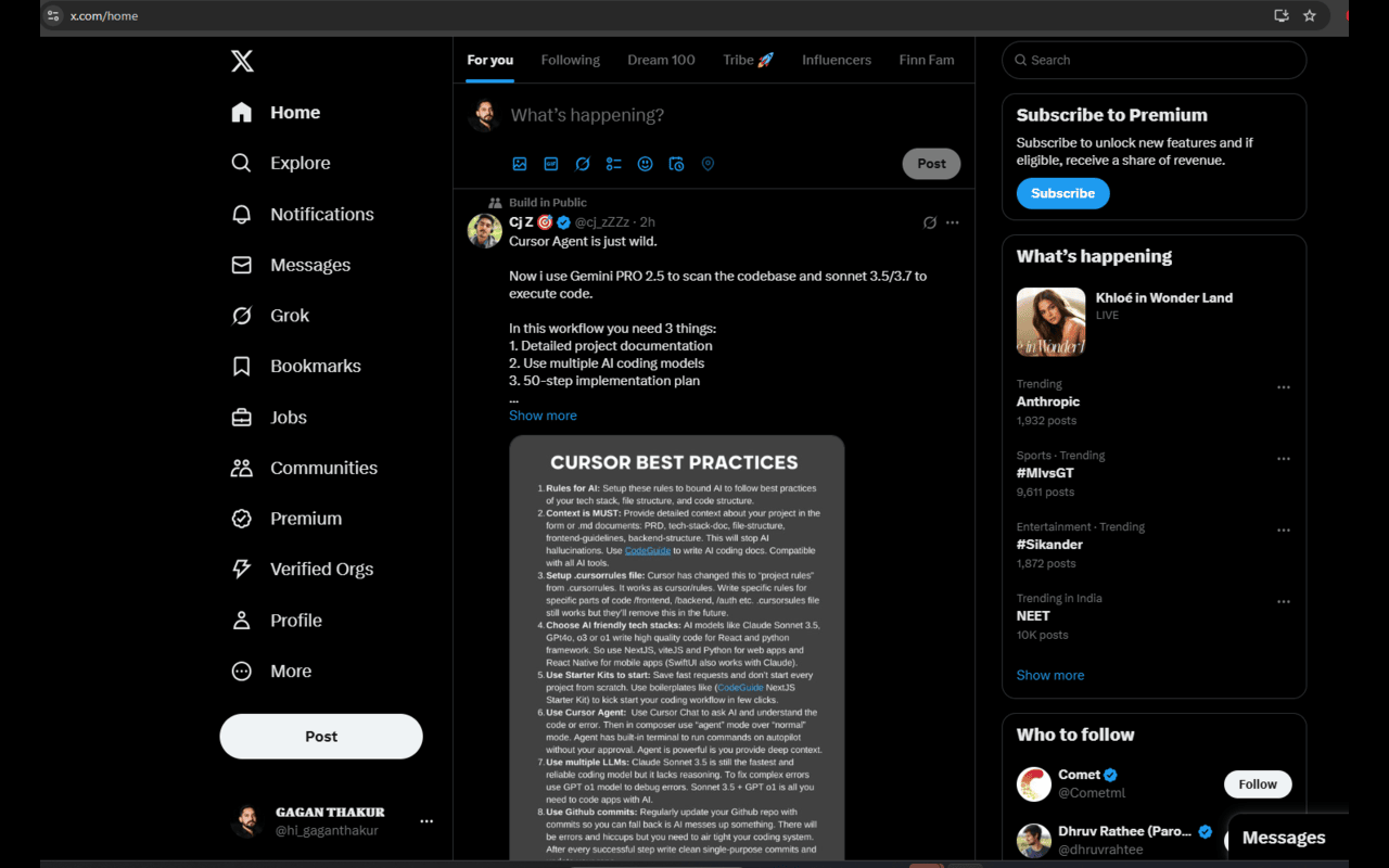 Twitter before TweetFocus